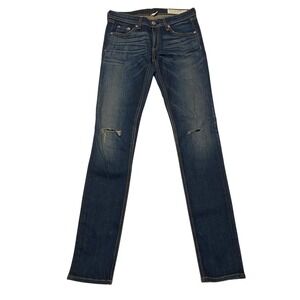 Rag & Bone Skinny Jeans Womens Dark Wash Distressed Hampstead Jeans Size 25